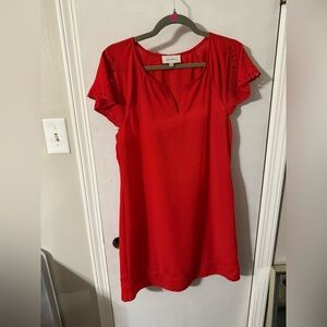 Skies Are Blue Scarlet dress with Eyelet Sleeves